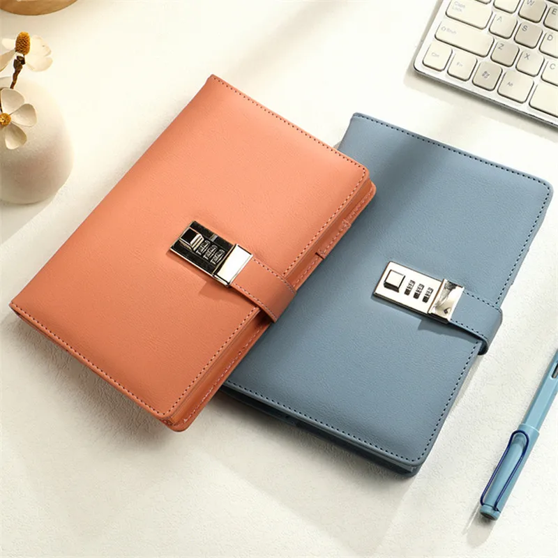 Young Girl Diary Soft Leather Student Notebook With Password Lock Buckle A5 Planner 112 Pages Agenda Book School Study Supplies