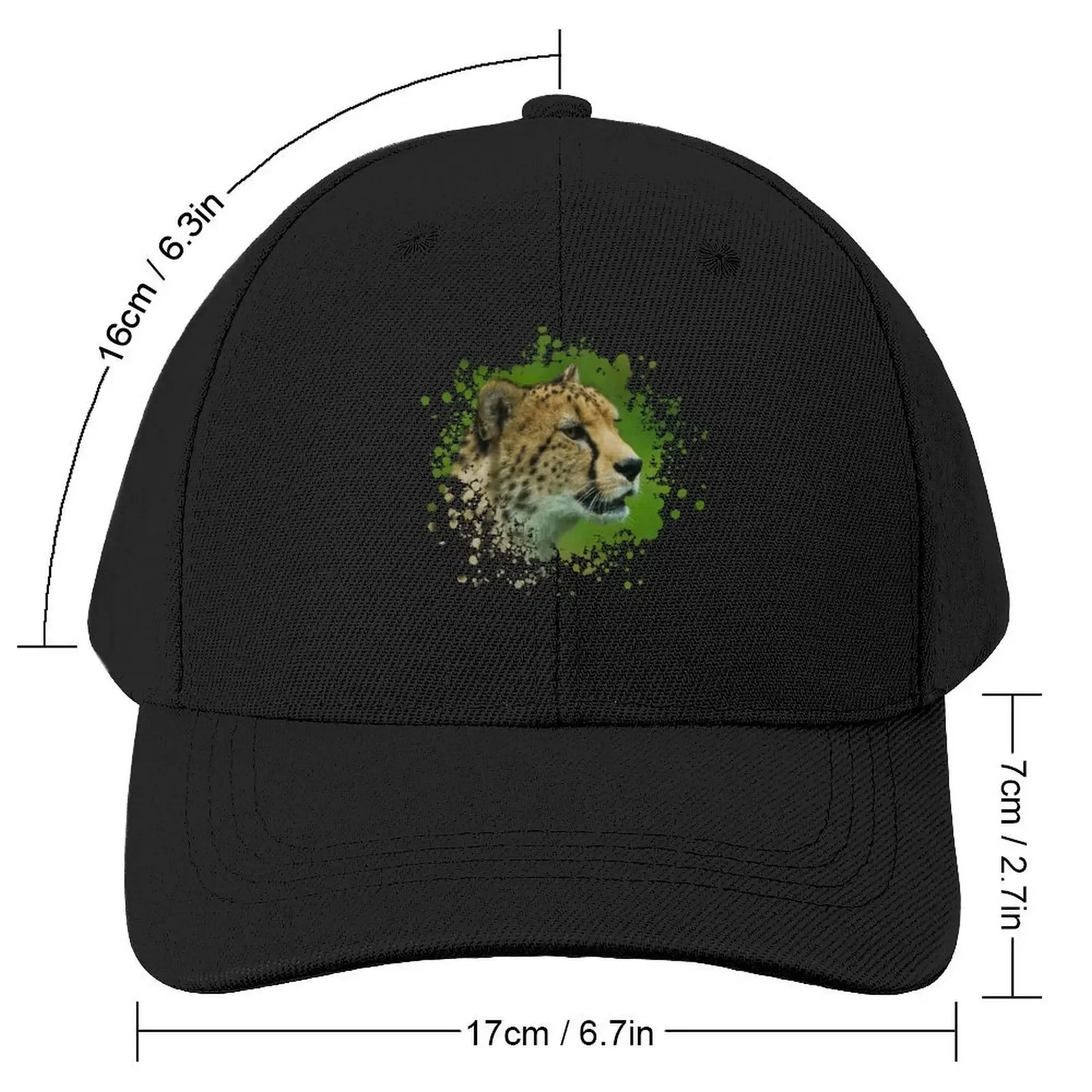 Cheetah On A Lookout Paint Splatter Baseball Cap Designer Hat Hat Man Luxury Golf Hat Man Beach Men's Baseball Women's