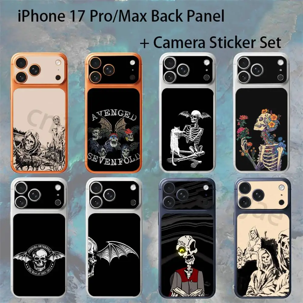 

A-Avenged S-Sevenfold Rock For iPhone 17 Pro /Pro Max Battry Back Cover with Camera Decal Skin Rear Protective Sticker Film