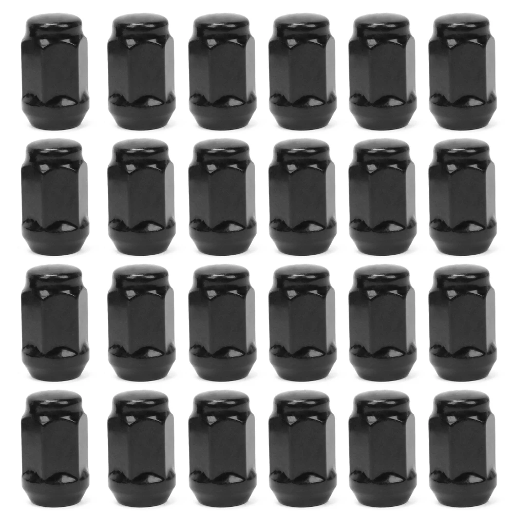 24pcs For Nissan Navara NP300 Patrol Pathfinder 6x114.3 12x1.25 Black Wheel Nuts Car Wheel Accessories