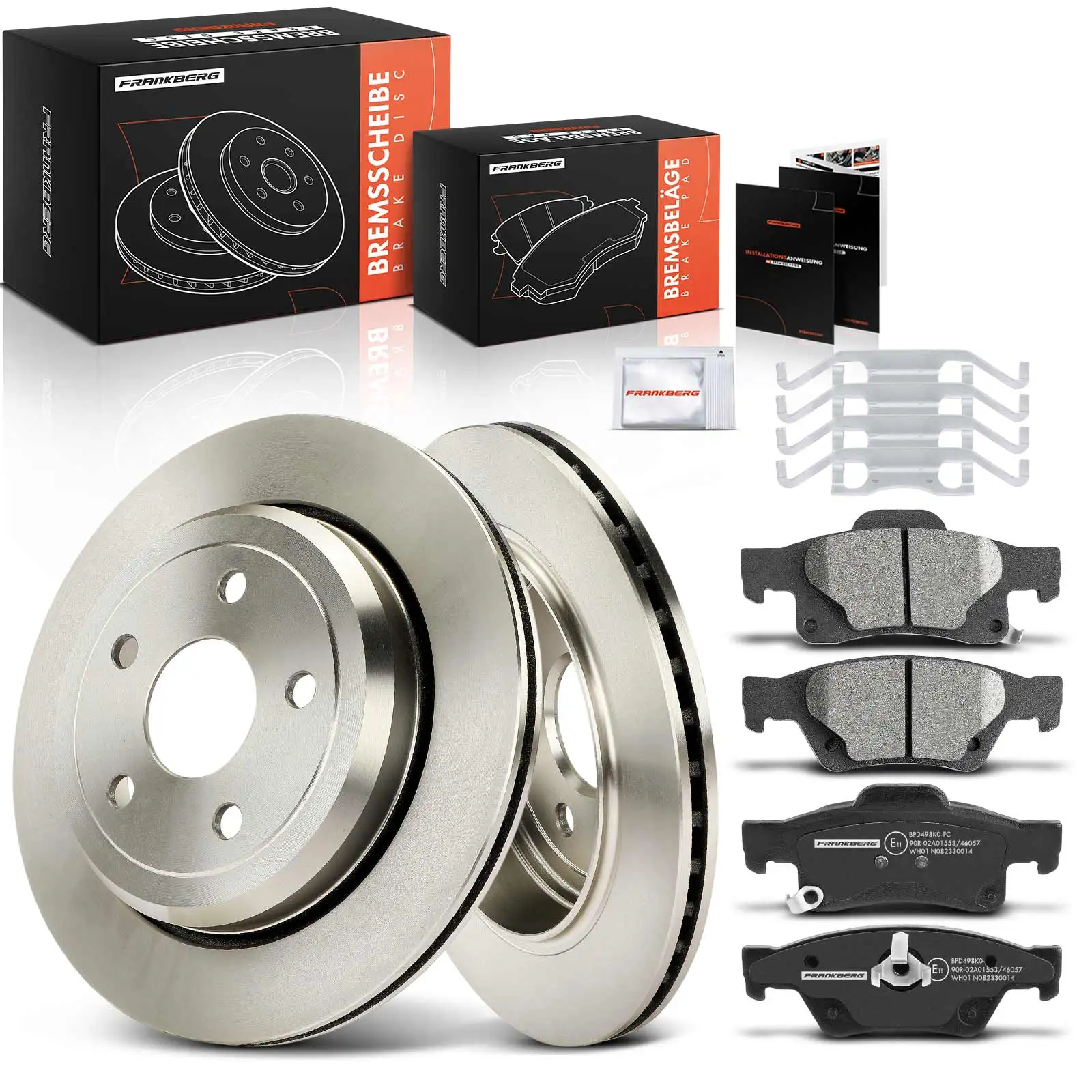 Frankberg 2x Remschijven 4x Remblokken Achteras voor Jeep Grand Cherokee IV WK WK2 3.0L 3.6L 5.6L Bj vanaf 2010 108409