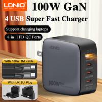 LDNIO 100W USB C Charger Block GaN Portable Travel Charger Multiport Laptop Charger Wall Charger Power Adapter US EU UK Plug