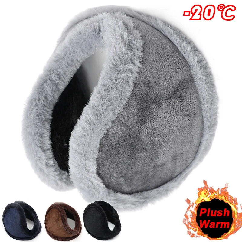 Quente de pelúcia engrossar earmuffs homens inverno ao ar livre ciclismo velo pele coelho capa de ouvido protetor de veludo macio orelha muffs earflap