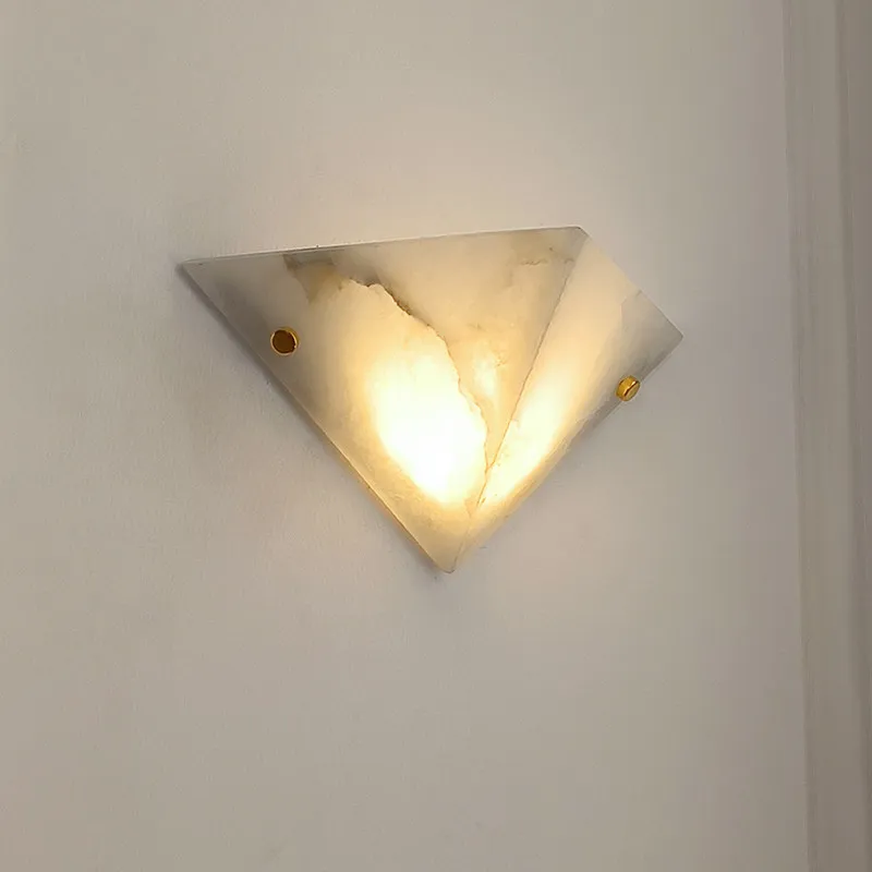 

Italian Designer Wall Lamps Natural Marble Lamp Shade LED Wall Sconces Living Room Background Luxurious Home Decoration Fixtures