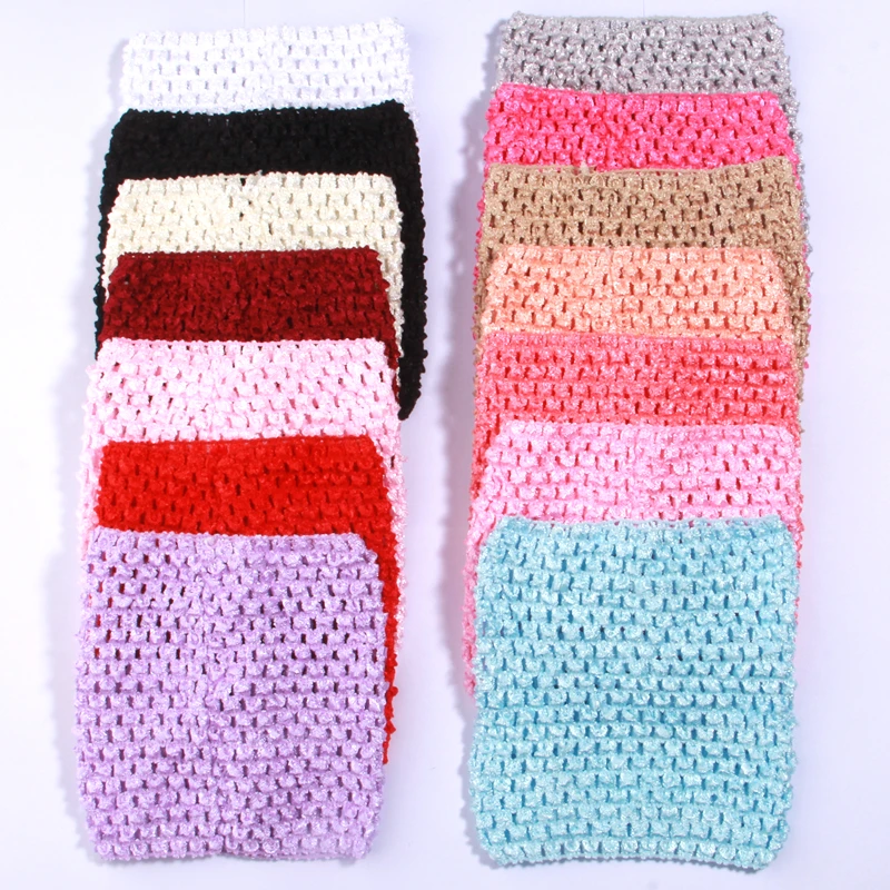 4Pcs 14*14cm 5.5inch Elastic Crochet Tube Wide Knitted Chest Wrap Girl Pettiskirt Part DIY Accessories Headdress Headband