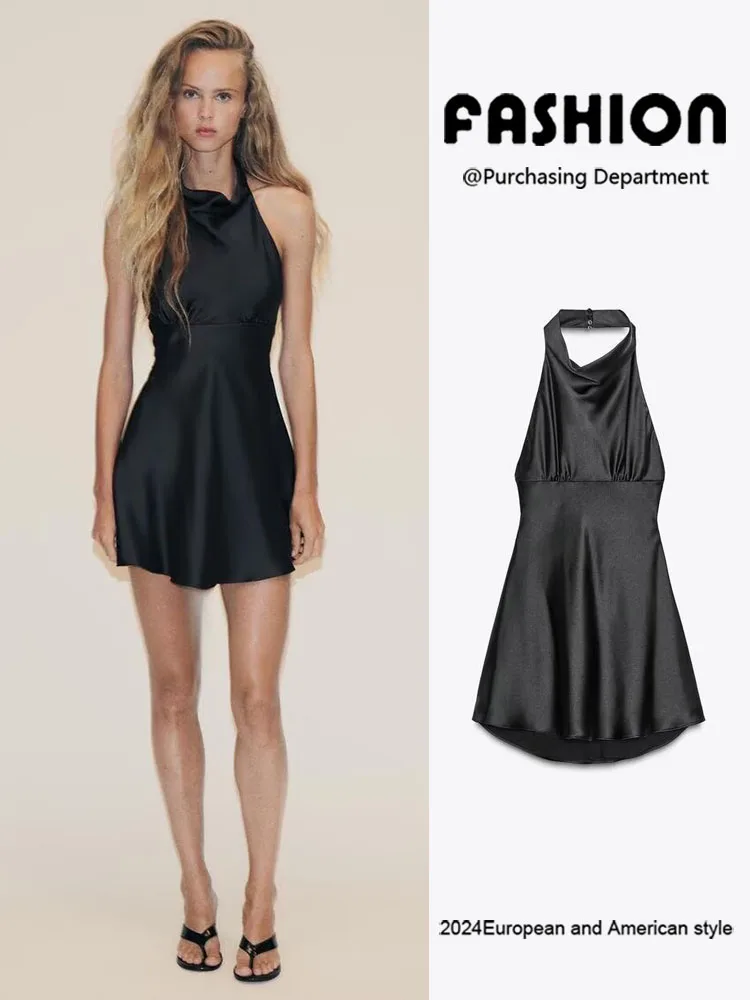 

Новое летнее женское платье Faion Bal Svel Hanging Ne Satin Dr Ele, вечернее платье с высокой талией
