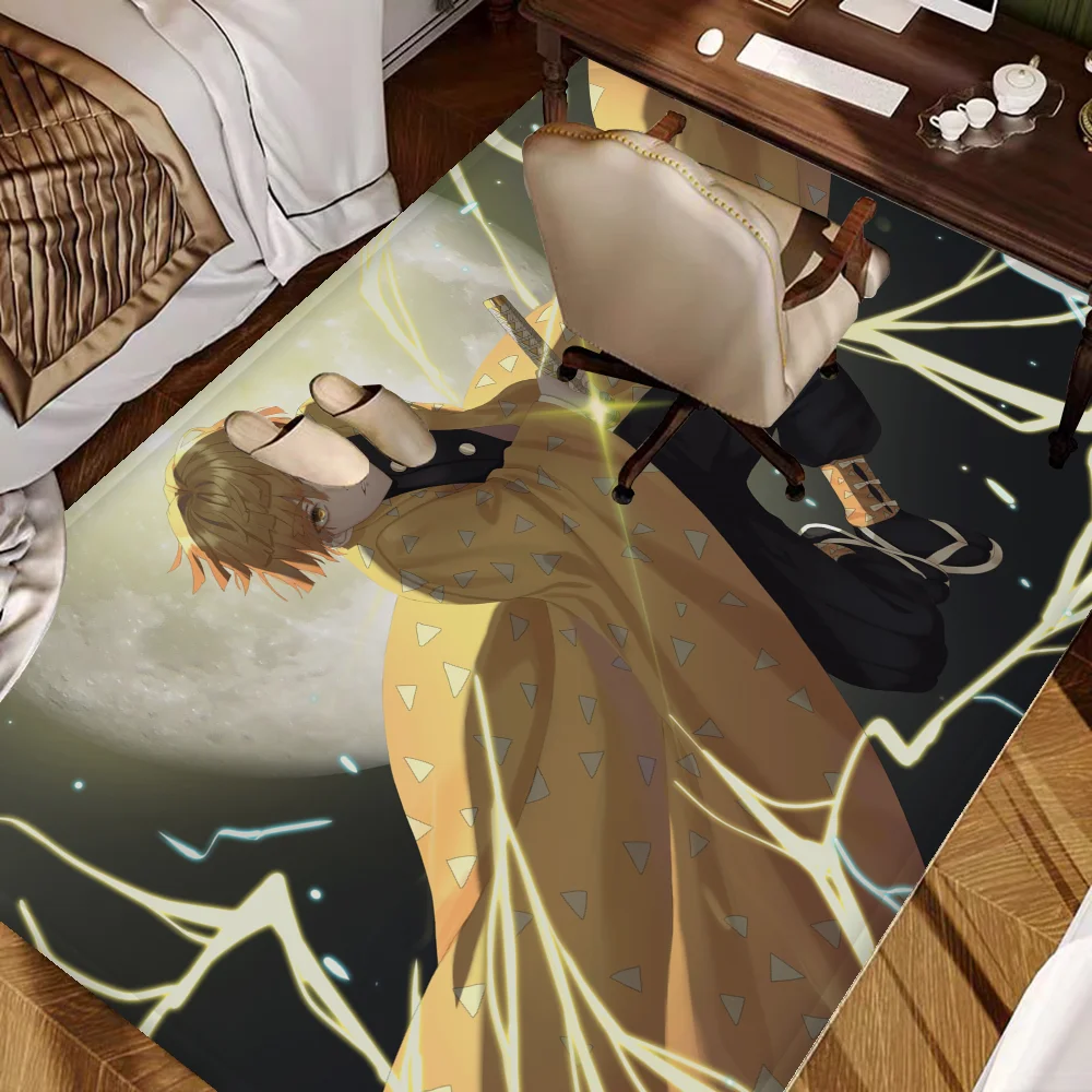 Demon Slayer Agatsuma Zenitsu Room Mats Cheaper Anti-slip Modern Living Room Balcony Printed Welcome Rug