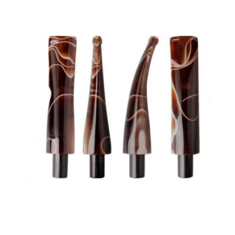 9MM 3MM Filter Pipe Holder Curved Bite Mouth Bucket Handle Acrylic Tobacco Pipe Mouthpiece Accessories