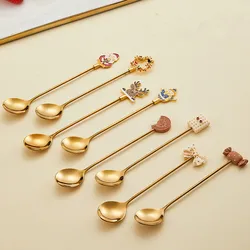 304 Stainless Steel Modern Minimalist Coffee Spoon Candy Creative Cute Dessert Stirring Christmas Spoon