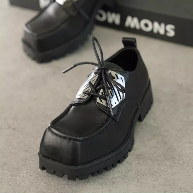 รองเท้าตุ๊กตา BJD สำหรับ ID75 YC77 AM77 UF75 รองเท้าหนังสีดำแฟชั่นตุ๊กตา อุปกรณ์เสริมตุ๊กตา ของขวัญ DIY