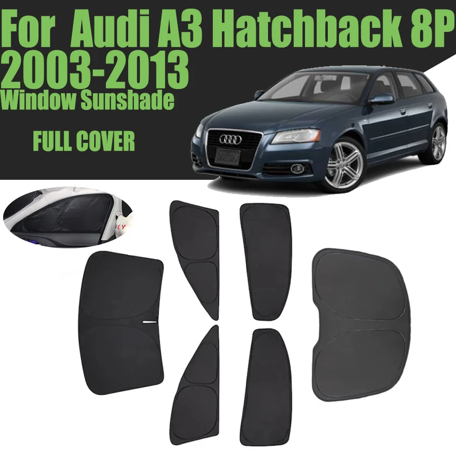 

Солнцезащитный козырек на окно автомобиля на заказ для Audi A3 Sportback Hatchback 8P 2003-2013, полное покрытие, конфиденциальная штора, переднее лобовое стекло