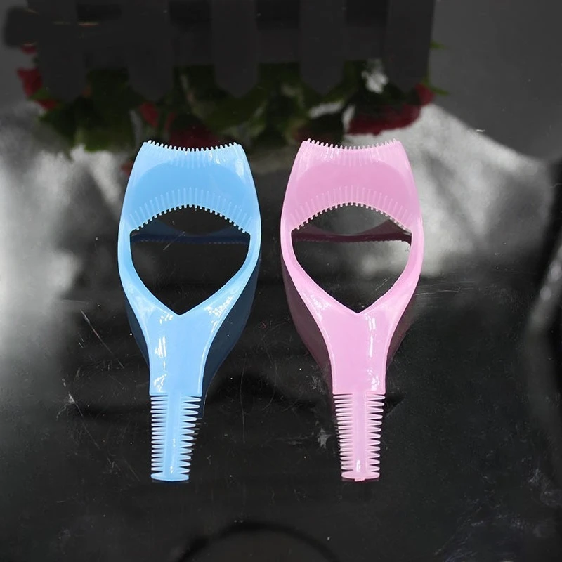 1-3 pezzi applicatore mascara modello 3 in 1 con protezione e custodia per piegaciglia, supporto per eyeliner, aiuto per ciglia, strumento per il disegno delle sopracciglia