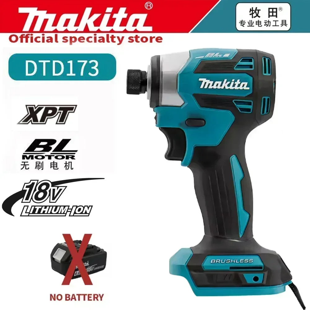 

New Makita DTD173 18V Cordless Impact Driver 180 N.m Brushless Electric Drill Screwdriver LED Light Multi-function Household
