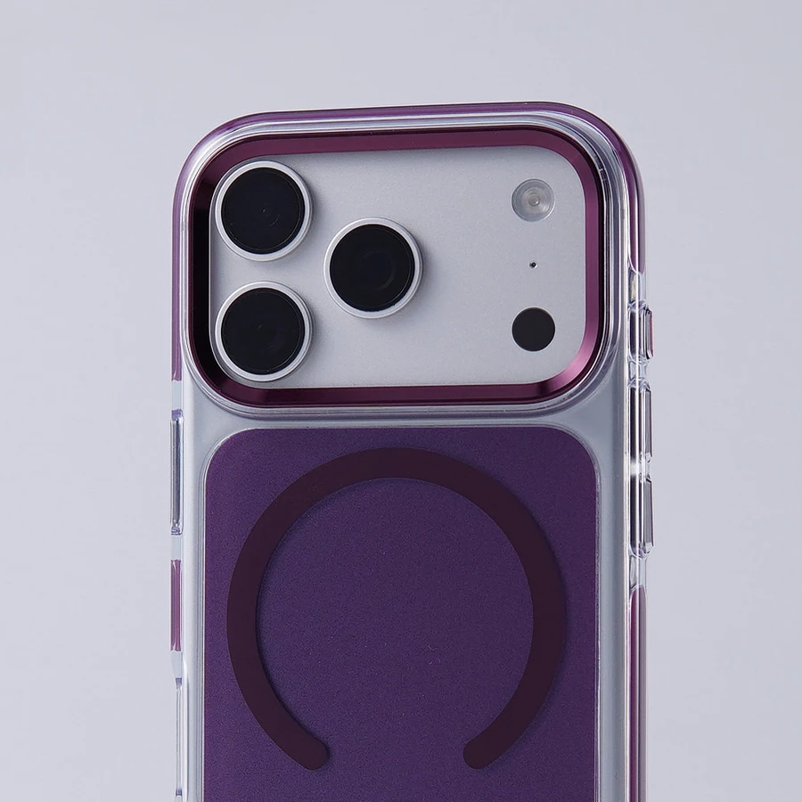 Luxury Alloy Lens Frame Original Double Color for Magsafe Case For iPhone 17Pro 16Pro 18Pro 17Pro Max Magnetic Shockproof Cover
