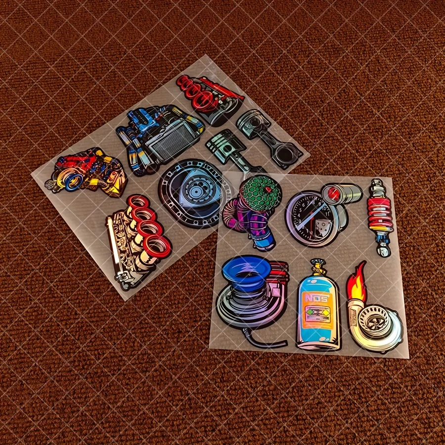 1set Car Mechanic Artistic Sticker Collection | Create Style Cool Decor For Collectibles Skateboards Workshop Area