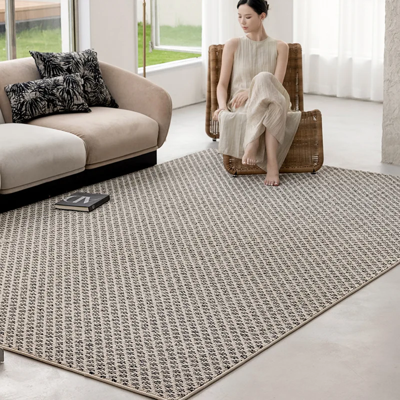 Light Luxury Diatom Silk Floor Mat Waterproof Easy Clean Wash Free Wipeable Carpet For Living Room Bedroom Sofa Tea Table