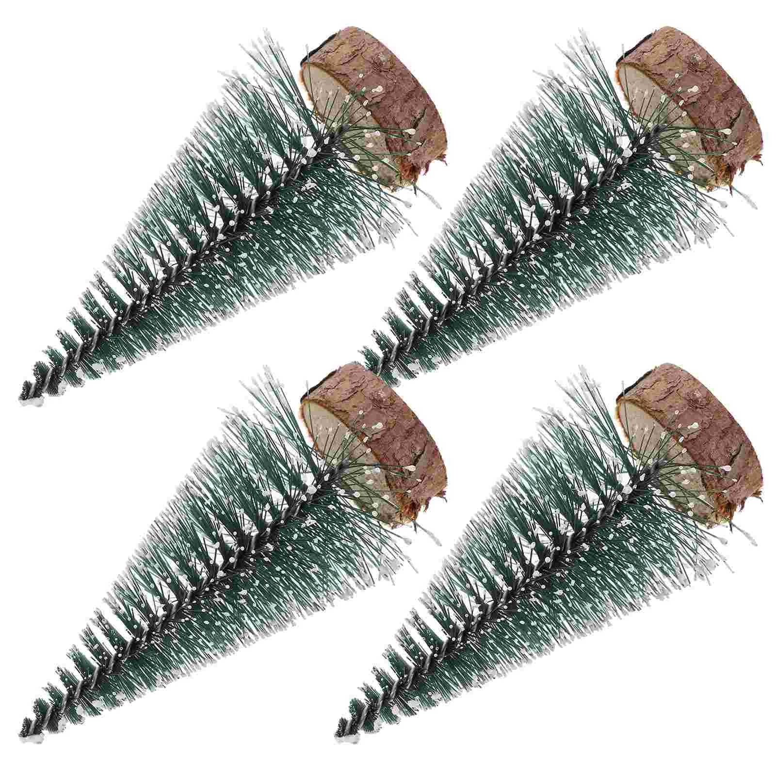 

4 Pcs Artificial Tabletop Christmas Trees Mini Outdoor Decor Scene Ornaments Green