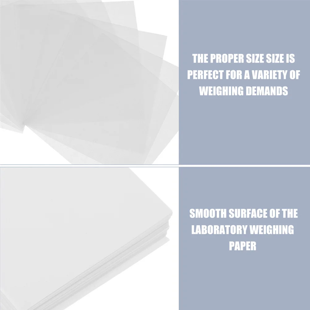 

500Pcs Weighing Paper Sheets Laboratory Sample Paper Smooth Surface Suitable Size for Measurement Experiment Weigh