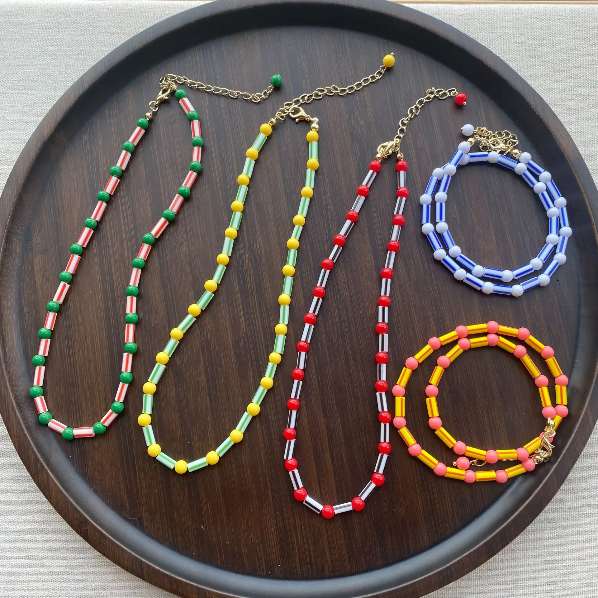 Y2K Ethnic Fashion - Fashion Colorful Beaded Necklace Ethnic Style