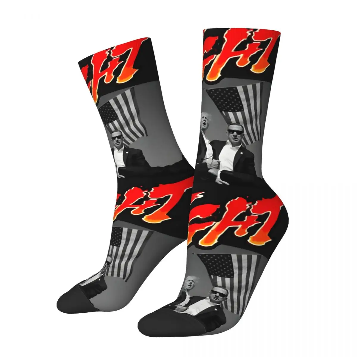 Funny Crazy compression Cool Sock for Men Hip Hop Vintage T-Trumps Happy Quality Pattern Printed Boys Crew Sock Novelty Gift