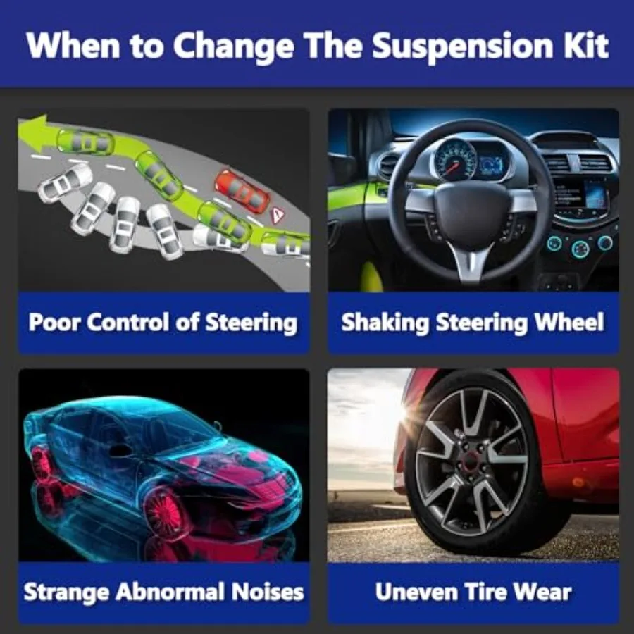 استبدال أذرع التحكم الأمامية السفلية واليسرى واليمنى مع مجموعة تعليق وصلة كروية لسيارة شيفروليه سبارك 20132016 متينة وما قبل