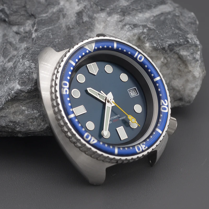 20ATM Waterproof Diver Watch Men 28.5mm Dial Turtle Abalone Style 38mm Bezel Insert C3 Luminous NH35 Movement Sapphire Glass