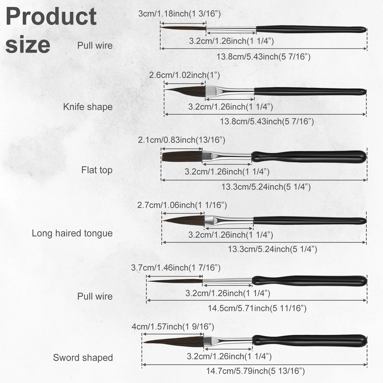 5/6 Pcs Starter Pinstriping Brushes Kit High Performance Nylon Pin Striping Brush for Lettering Fine Detailing and Art Painting