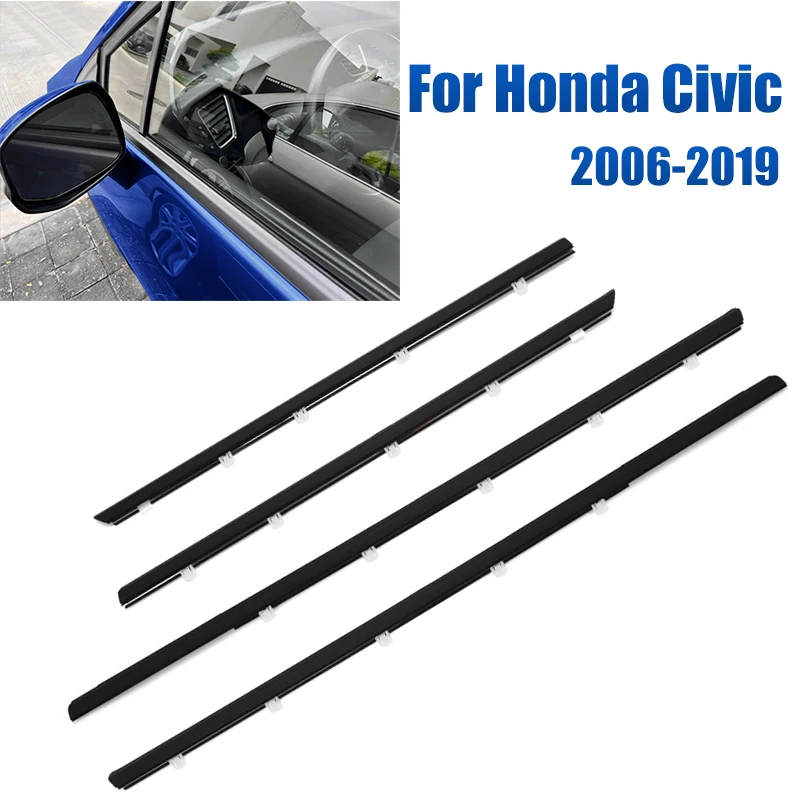 

Car Window Glass Weatherstrip Seal Belt Trim Sealing Strips for Honda Civic 2006-2019 Outer Window Sealed Rubber Accessories