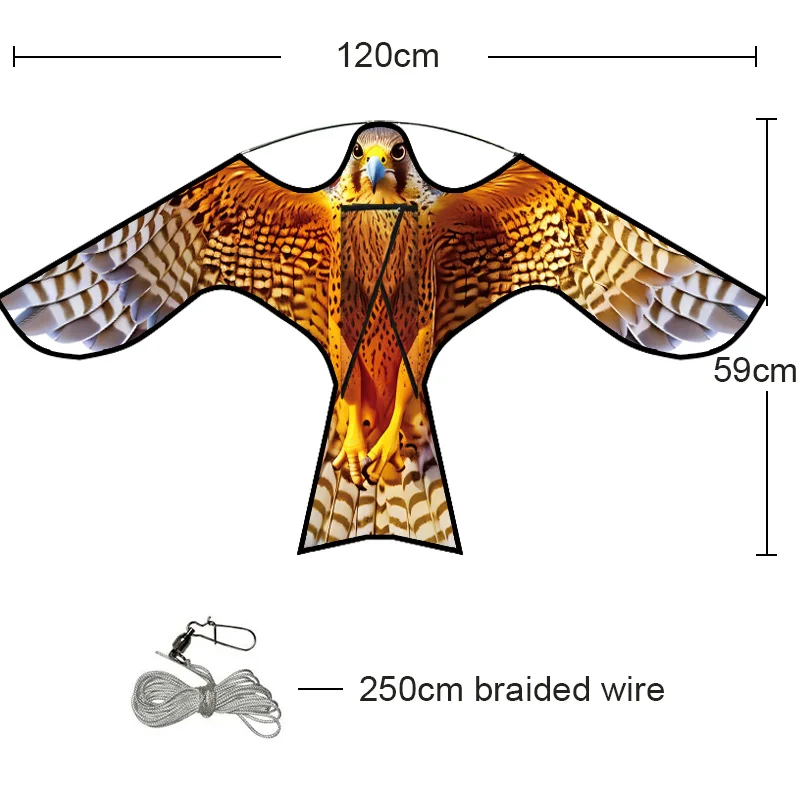 Buitenspeelgoed 47-inch gele vogel schrikkende adelaarsvlieger goed vliegen voor tuin/boerderij/boerderij