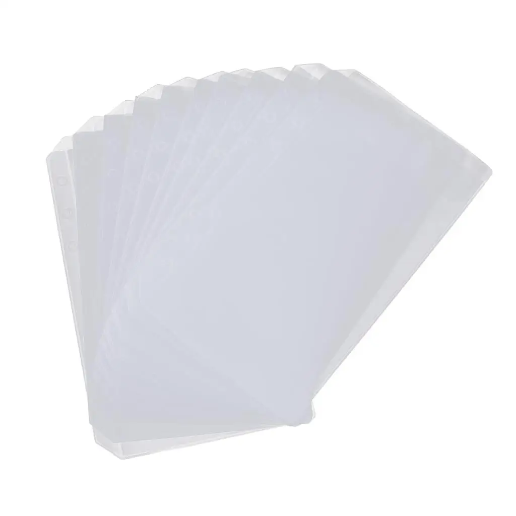 10x Binder PVC Transparent 5 A6 Hole Loose Leaf Document Files