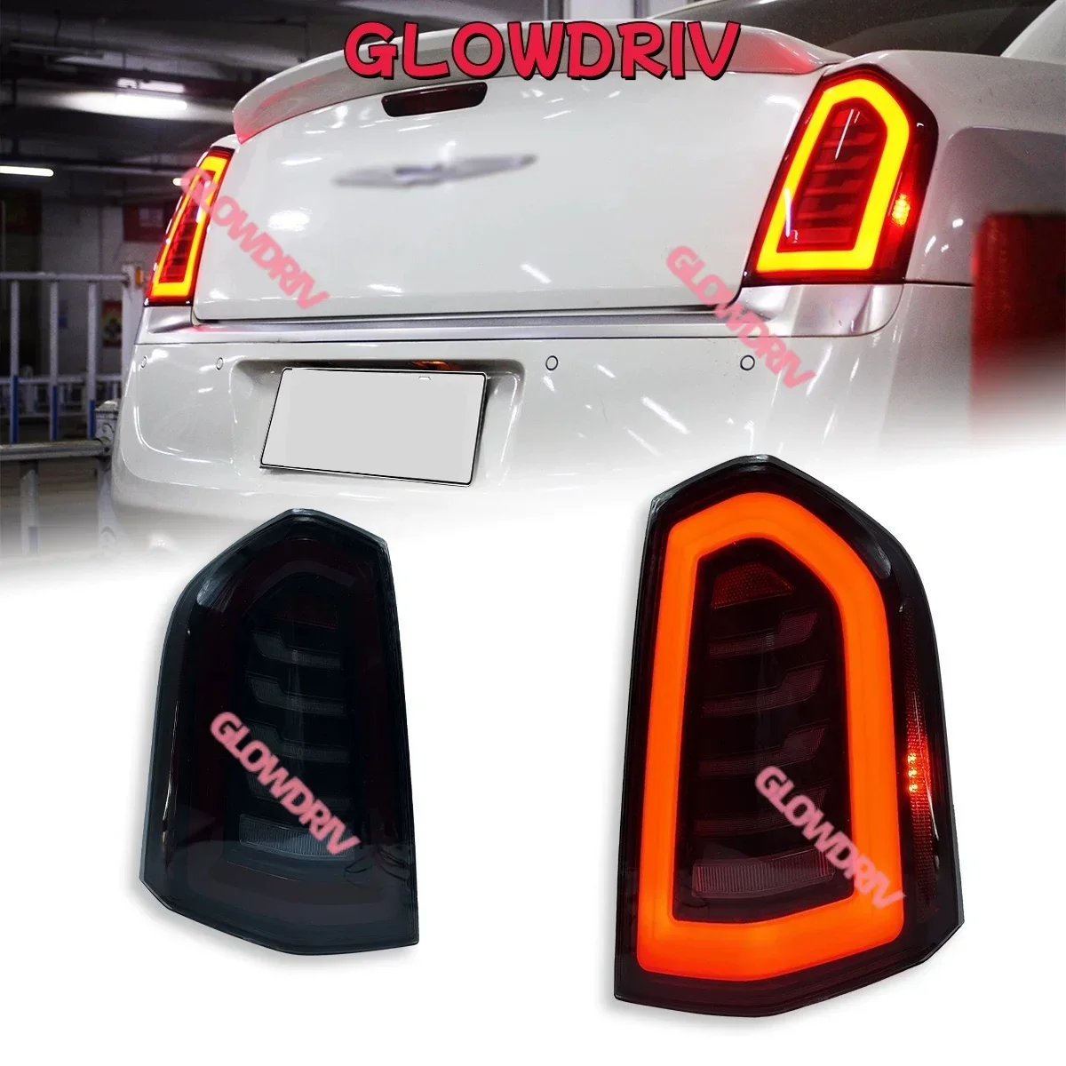 LED taillamp for Chrysler 300 300C 300S 2011-2014 Dynamic Signal Start-up Animation Grey Pair Rear Lamps Assembly update