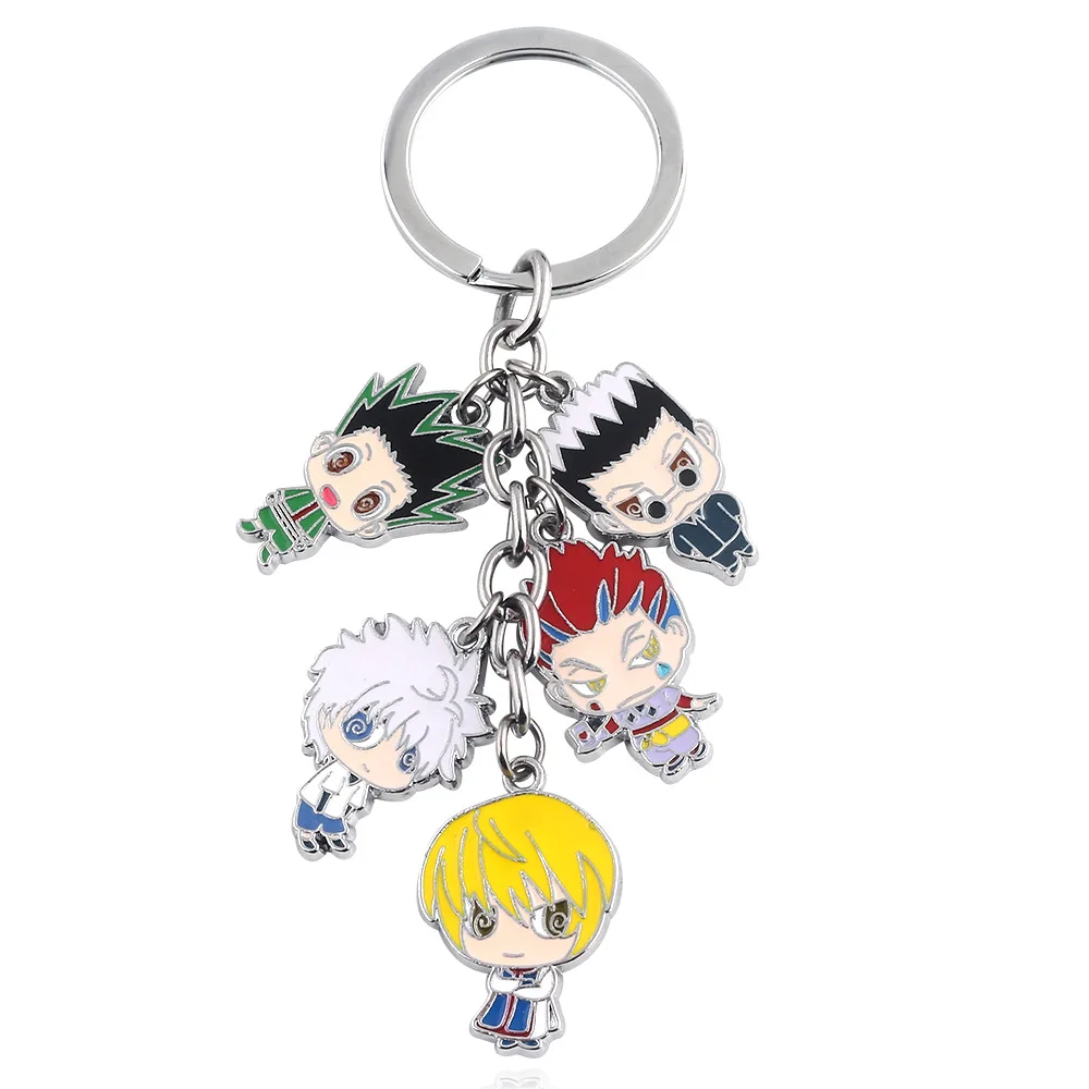 Hunter x Hunter Metal Charm Keychain GON Killua Zoldyck Kurapika Leorio Hisoka Figures Key Chain for Women Men Keyring Jewelry