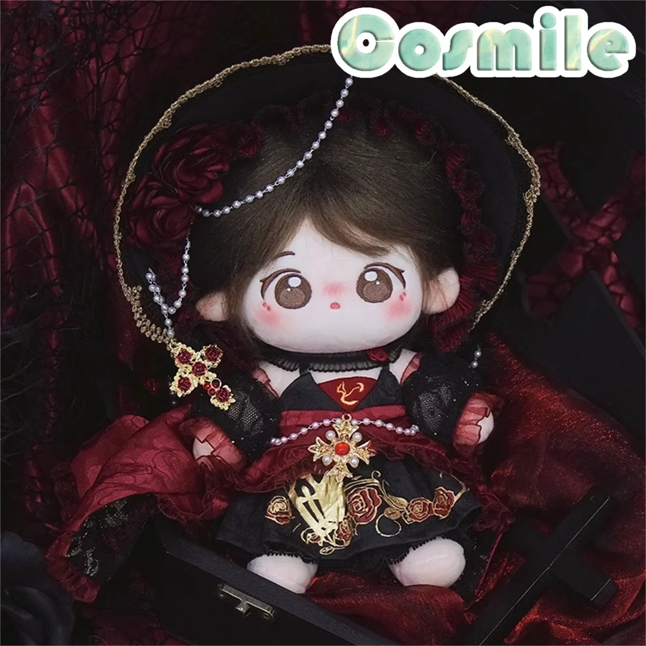 

Vampire Zombie Gothic Bride Rose Lolita Tea Party Dress Suit 20cm 25cm 30cm Plush Doll Stuffed Plushie Clothes Clothing NK Feb