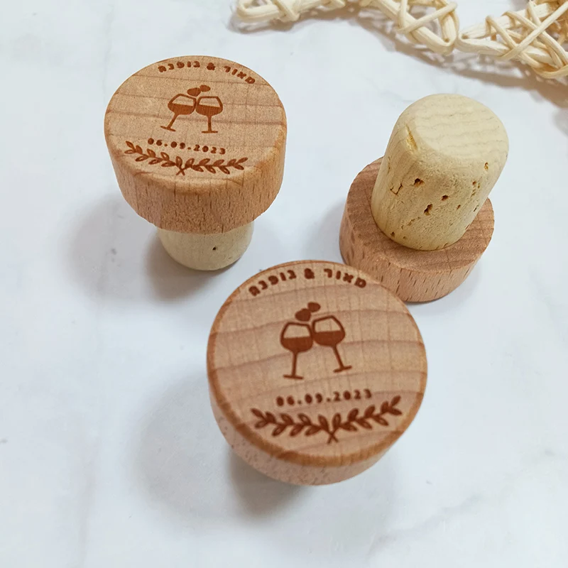 

Custom Wine Stopper Wedding Decoration Personalized Wooden Wine Cork Bulk Sealed Wine Bottle Stopper Wedding Favors For Guests