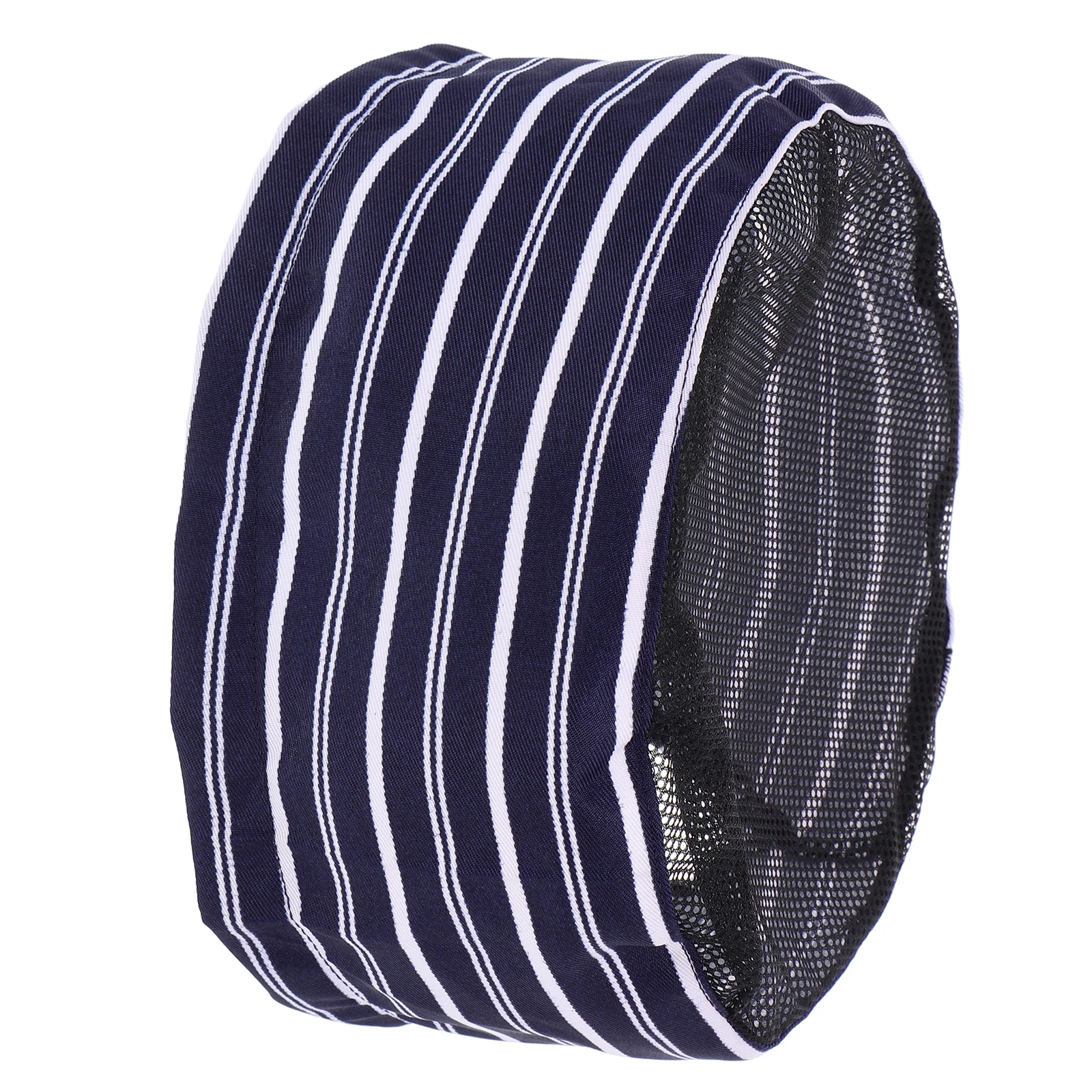 

Blue White Striped Chef Hat Breathable Mesh Top Adjustable Size Kitchen Cooking Hats for Men Women Restaurant Hotel Use