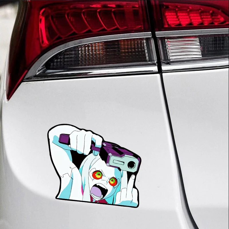 Cyberpunk Edge Walker Rebecca Car Decal Personalized Fun Anime Creative Motorcycle Car Reflective Decal