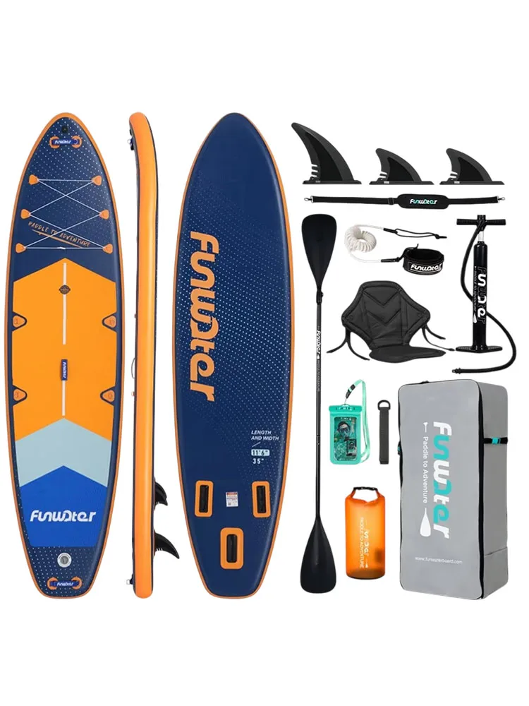 Funwater SUPFW43B Ultraleichtes aufblasbares Paddleboard 350*90*15 für Erwachsene, Wasser-Yoga, Angeln, Reisesurfen, rutschfestes Paddleboard