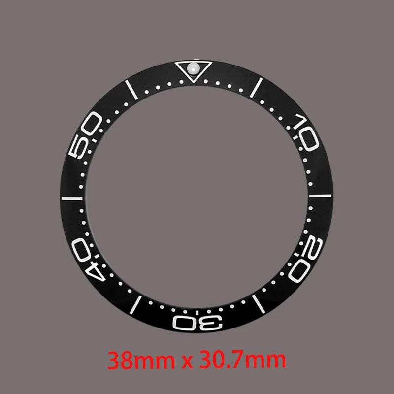 Anillo de inserción de bisel de cerámica inclinable de 38mm × 30,7mm para GMT SKX007 SRPD SUB caja de reloj calibre NH35 NH36 piezas de anillos de bisel