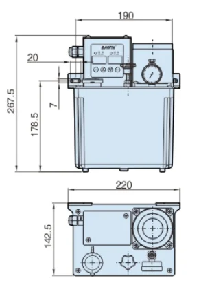 BAOTN Dual Digital Display 3L Oil Tank Capacity Electric Low Pressure Micro Gear Thin  Lubrication Pump Used For CNC Machine