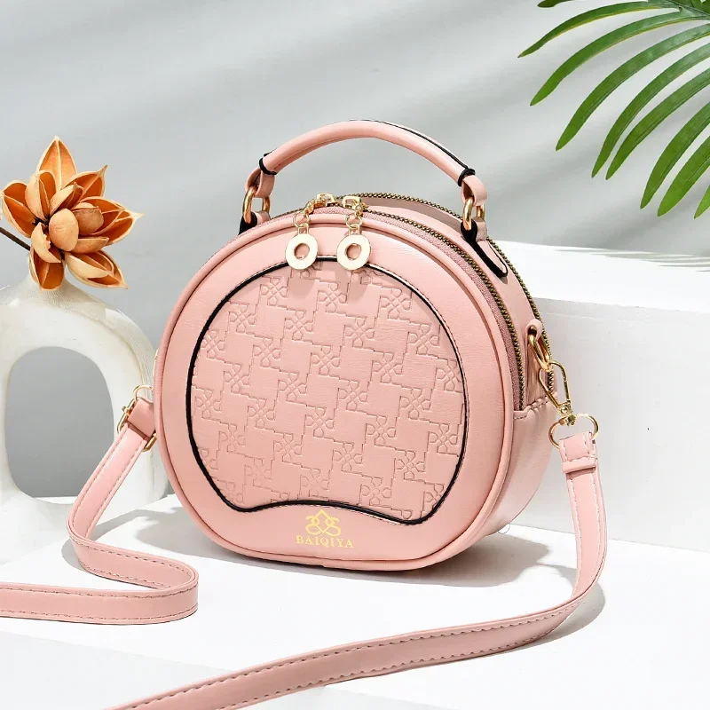 Elegant Vintage Diaper Bag For Ladies: Minimalist Leather Shoulder Bag, Luxury Designer Tote With Solid Color, Large Capacity