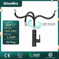 Briwellna Electric Water Heater 220V 2 in 1 Kitchen Faucet Tankless Water Heater Tap With Universal Spout  Electric Faucet