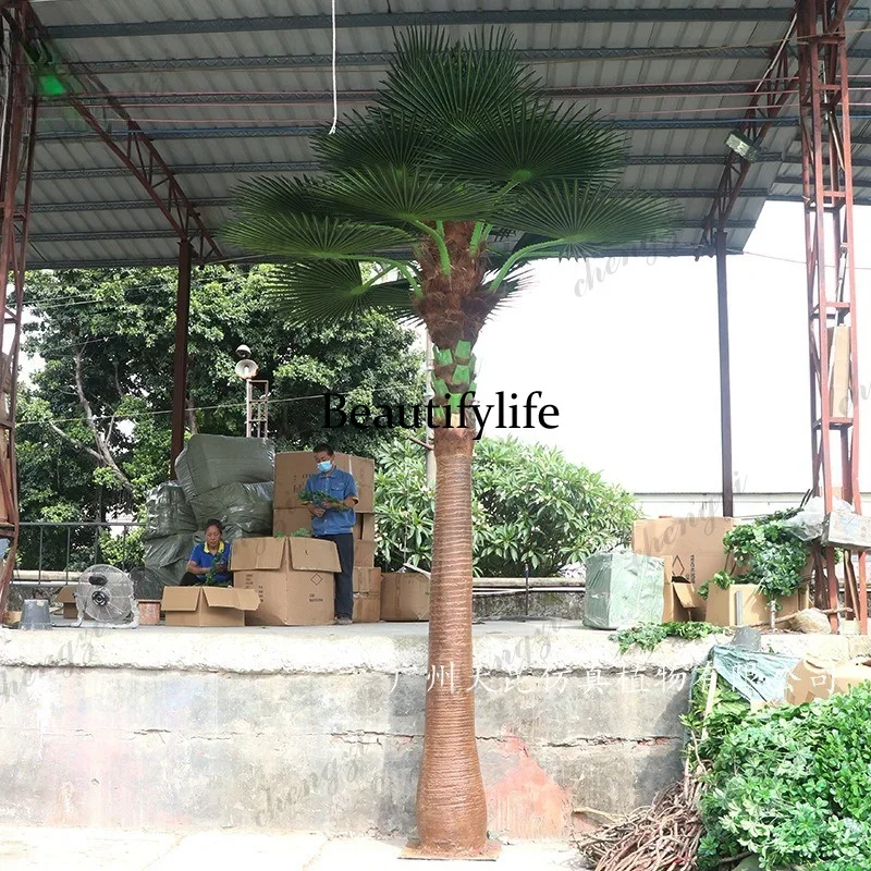 X173 Simulation Fan Kwai Tree Indoor and Outdoor Large Palm Tree Tropical Simulation Pukui Tree Scenic Landscape