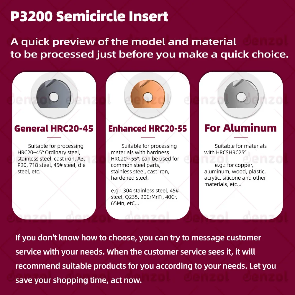 P3200 T2139 Inserts Semi-circular Milling Inserts blade D8 D10 D12 D16 D20 D25 D30 R4 R5 R6 R8 R10 R12.5 R15 R16 carbide insert