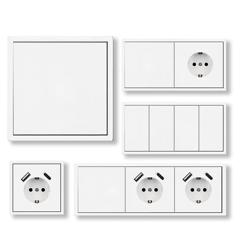 EU Schuko Socket with USB & USB-C Ports, 16A Grounded Flush Wall Outlet – Germany Steckdose Poland Standard