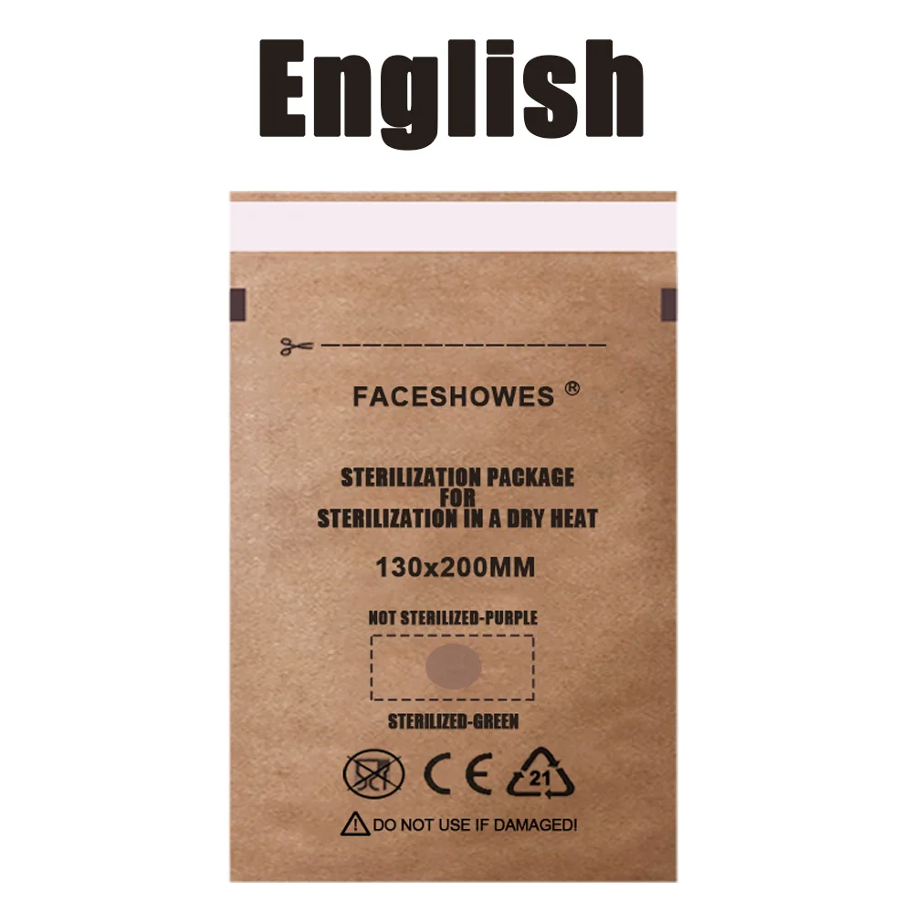 100/50/20PCS Manicure Kraft Bags Disposable Sterilization Nails Clean Bag for Tattoo Clean Dentist Tools and Nail Art Supply