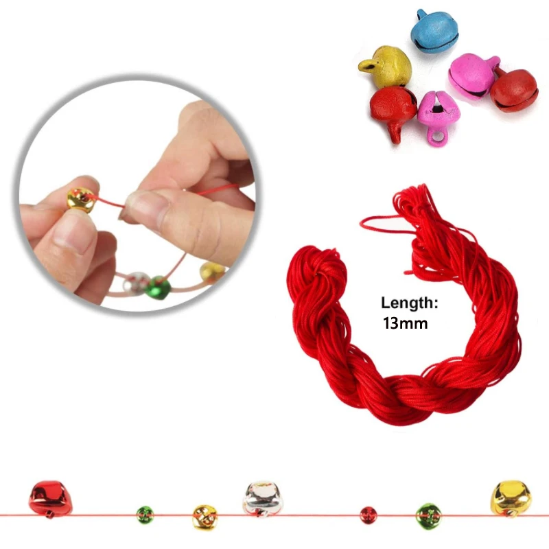 25-200 Uds cascabeles cuentas sueltas de aluminio pequeñas para decoración de fiesta de Festival/decoración de árbol de Navidad/accesorios para manualidades DIY