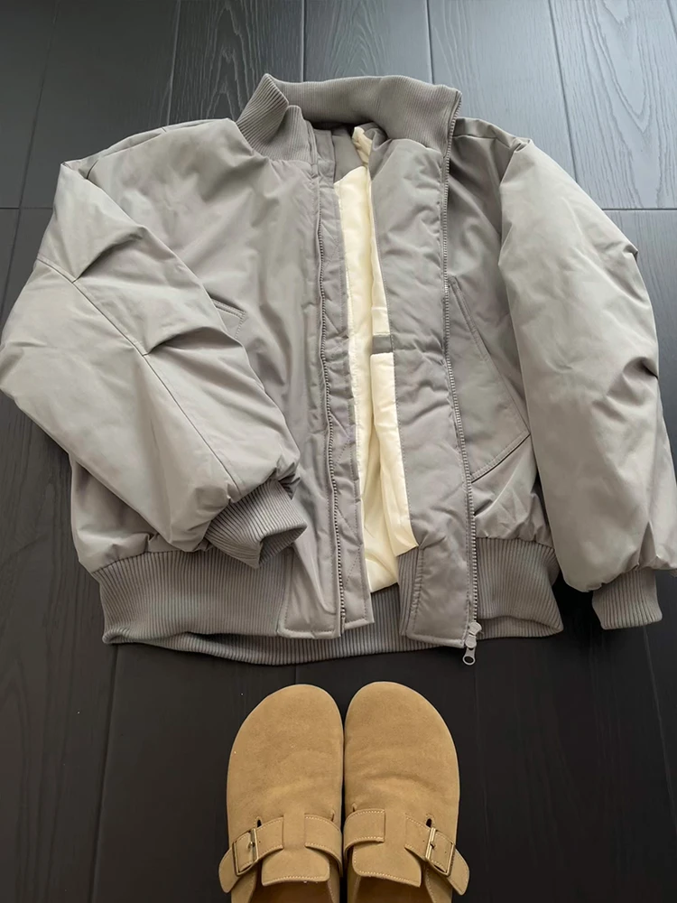 

Мужская зимняя теплая хлопковая куртка-бомбер в американском стиле, утепленная, из полиэфирного волокна