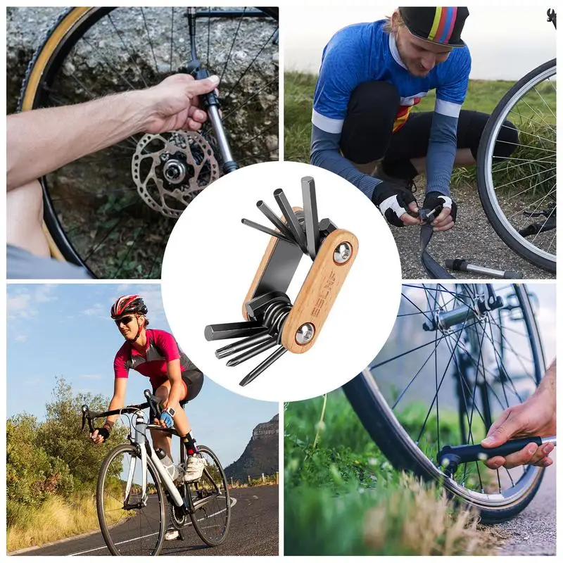 8 In 1 Mini Bicycle Repair Tool Portable Bicycle Screwdriver Repair Cycling Tool Mountain Bike Hexagonal Wrench Multi Tools