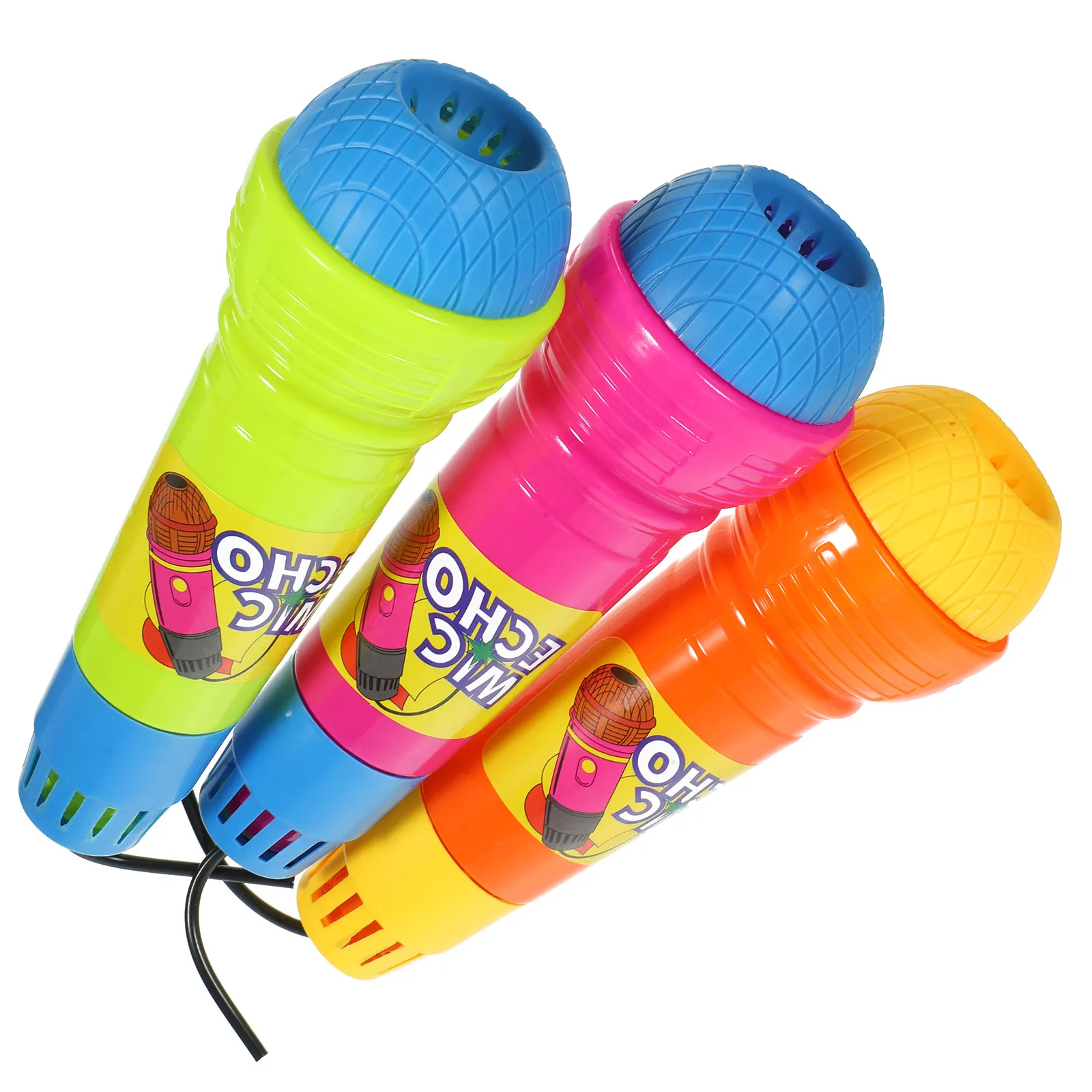 

Набор из 3 реалистичных пластиковых микрофонов-имитаторов для детских сценических выступлений, косплея, вечеринок, образовательных игр и ролевых игр