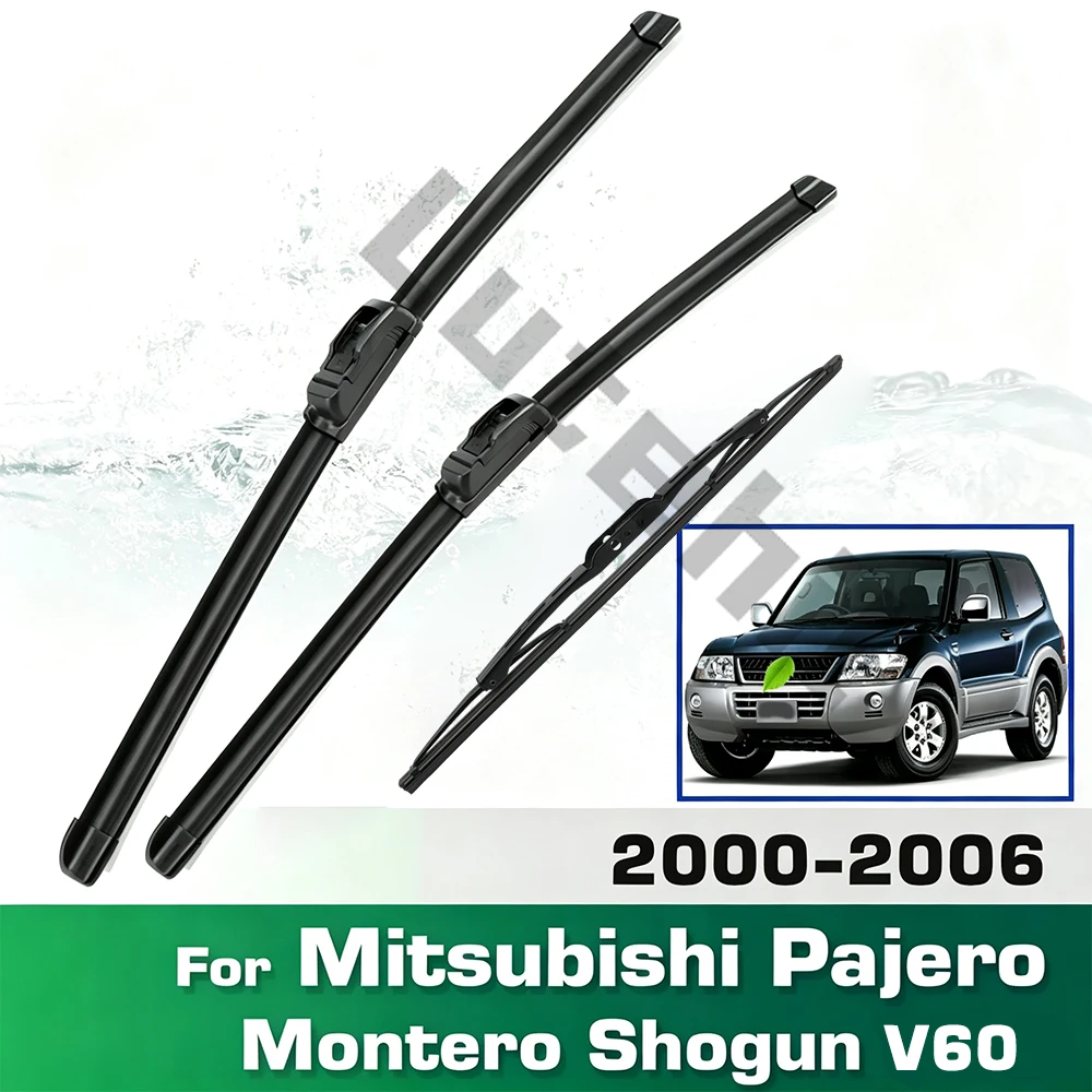 Wischerblätter-Set vorne und hinten für Mitsubishi Pajero Montero Shogun V60 2000–2006, Windschutzscheibe, 20"20"16"